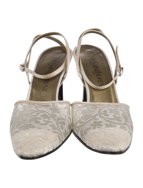 Yves Saint Laurent Lace Slingback Pumps