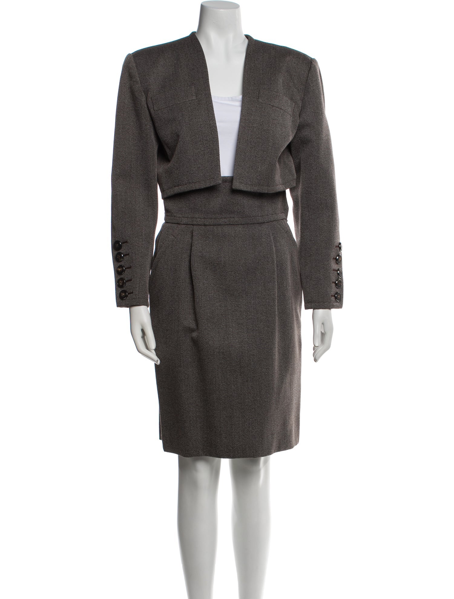 Yves Saint Laurent Rive Gauche Vintage Wool Skirt Suit