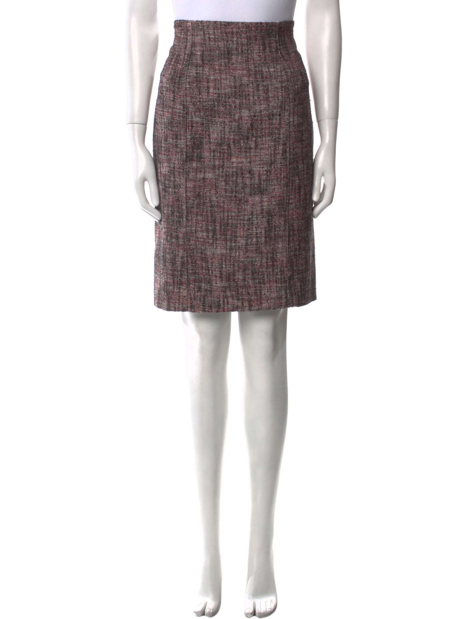 Yves Saint Laurent Tweed Pattern Knee-Length Skirt