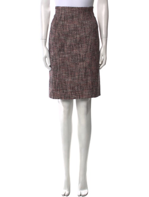 Yves Saint Laurent Tweed Pattern Knee-Length Skirt