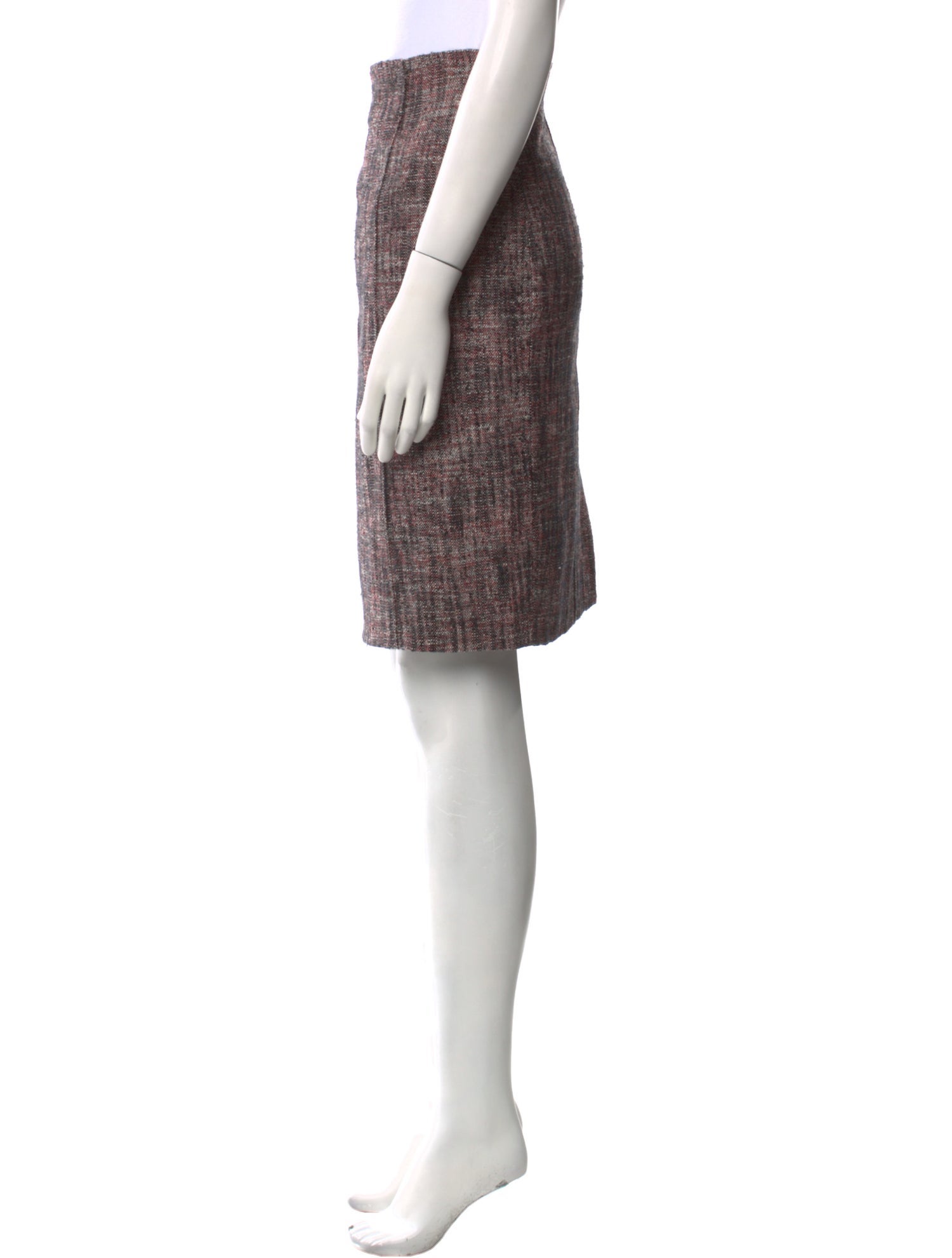Yves Saint Laurent Tweed Pattern Knee-Length Skirt