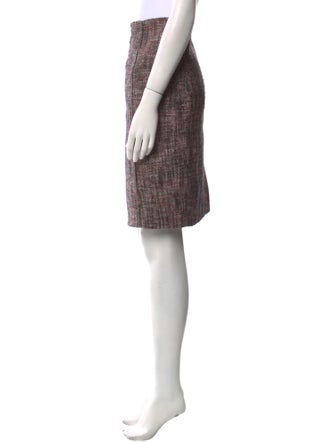 Yves Saint Laurent Tweed Pattern Knee-Length Skirt