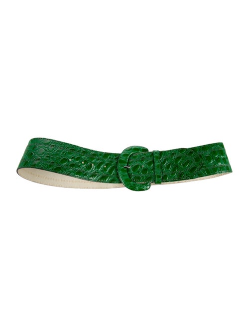 Yves Saint Laurent Wide Embossed Leather Waist Belt