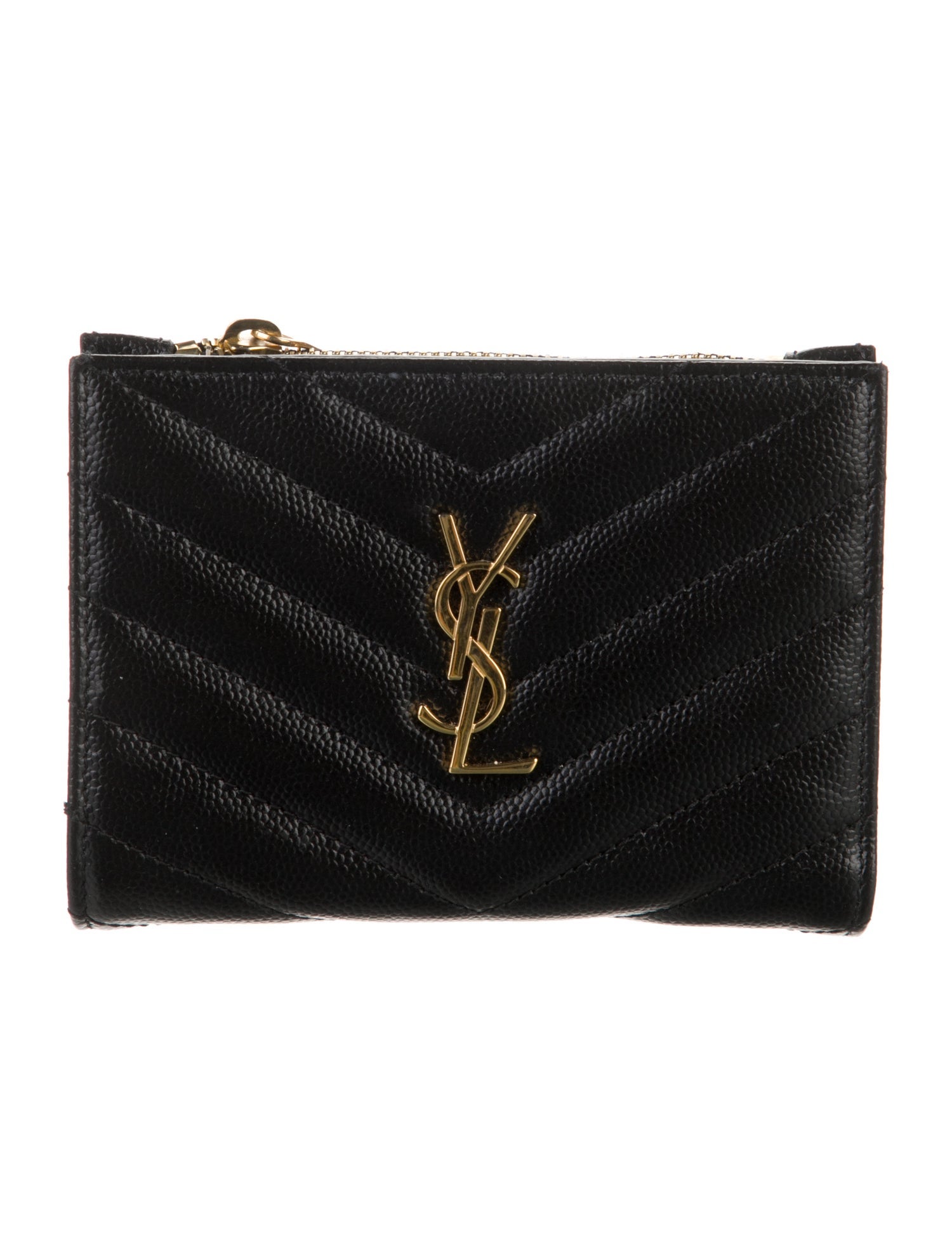 Yves Saint Laurent Chevron Leather Wallet