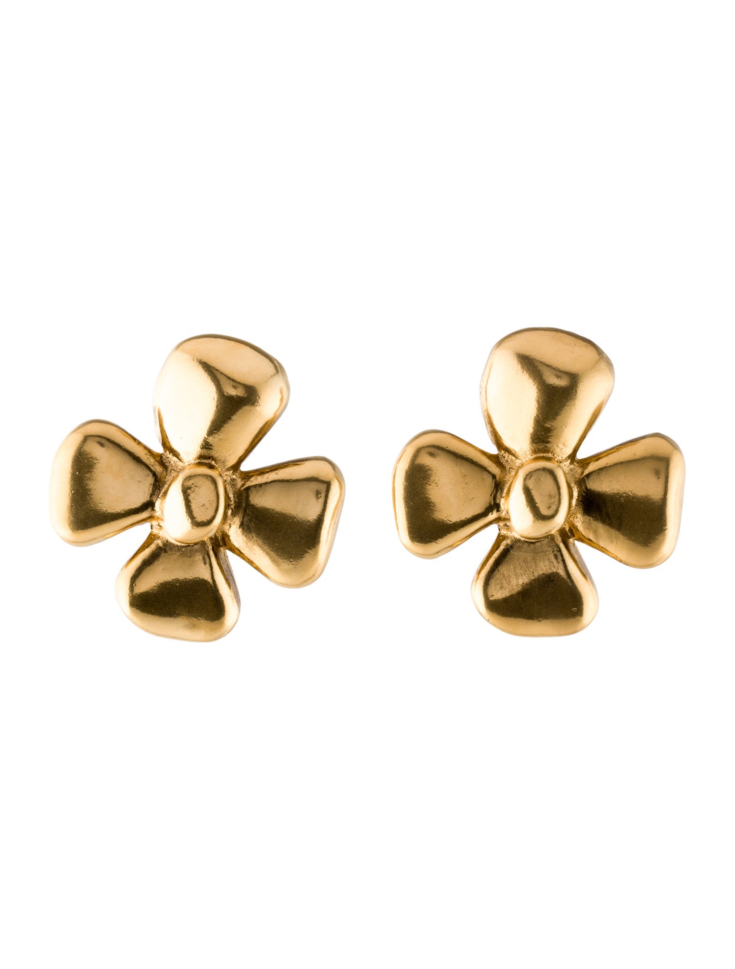 Yves Saint Laurent Vintage Flower Clip-On Earrings