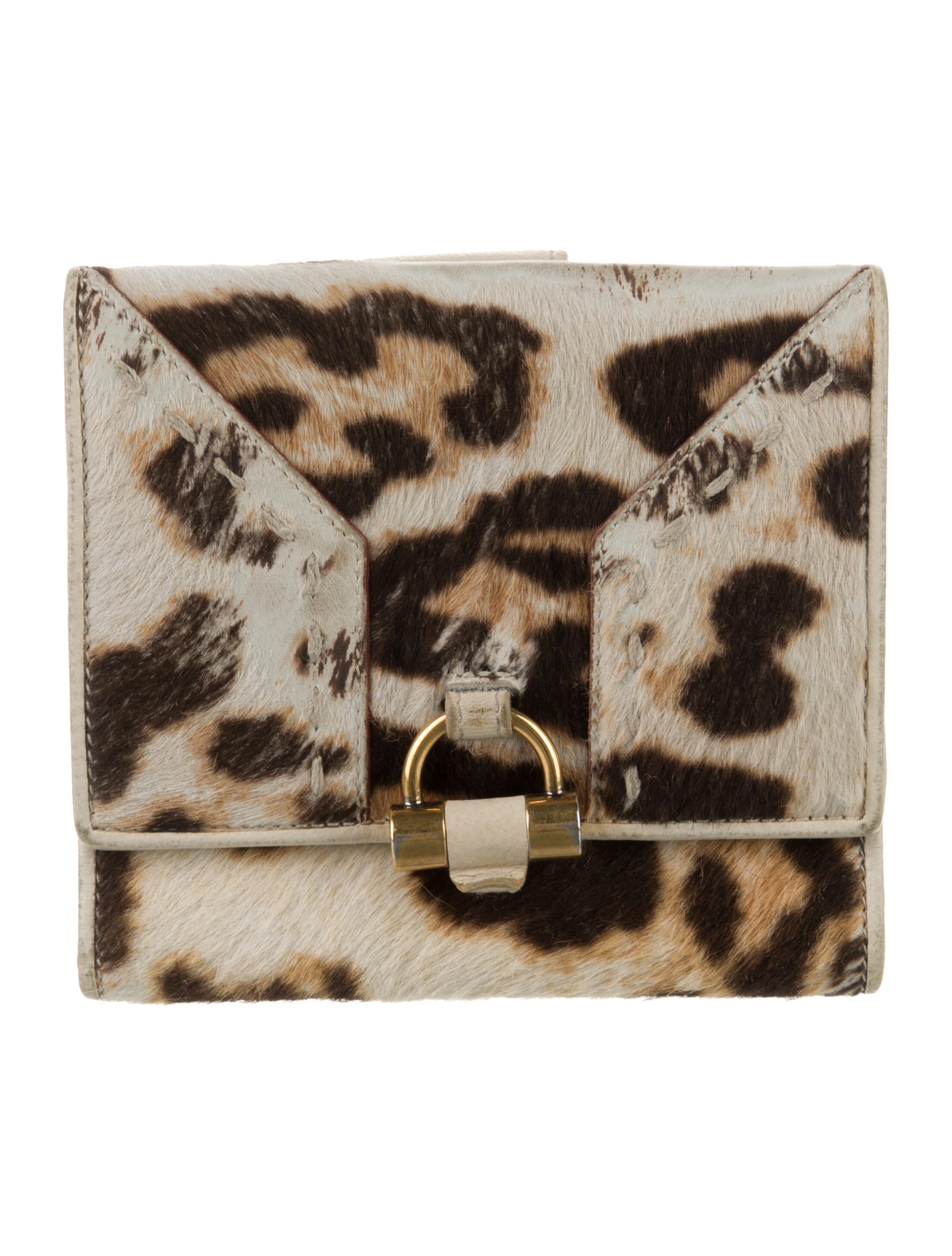 Yves Saint Laurent Ponyhair Animal Print Compact Wallet