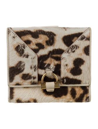 Yves Saint Laurent Ponyhair Animal Print Compact Wallet