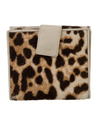 Yves Saint Laurent Ponyhair Animal Print Compact Wallet