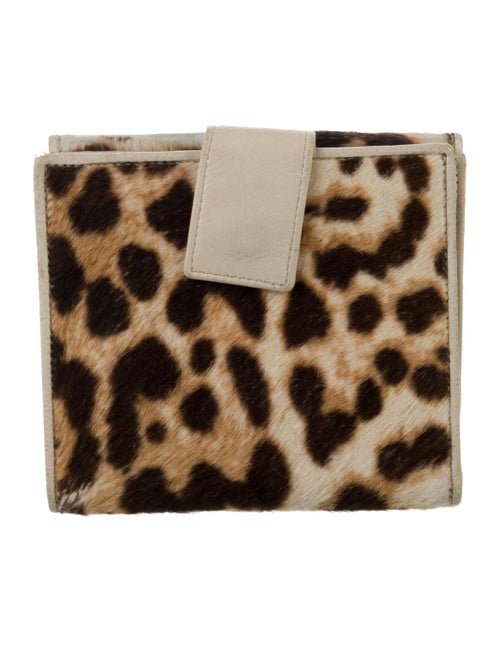 Yves Saint Laurent Ponyhair Animal Print Compact Wallet