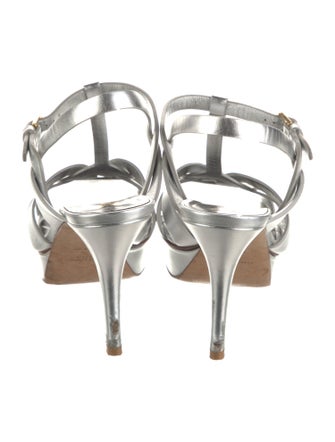 Yves Saint Laurent Leather T-Strap Sandals