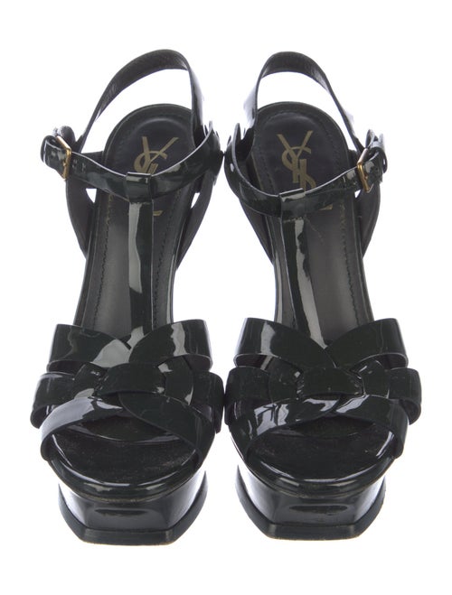 Yves Saint Laurent Patent Leather T-Strap Sandals
