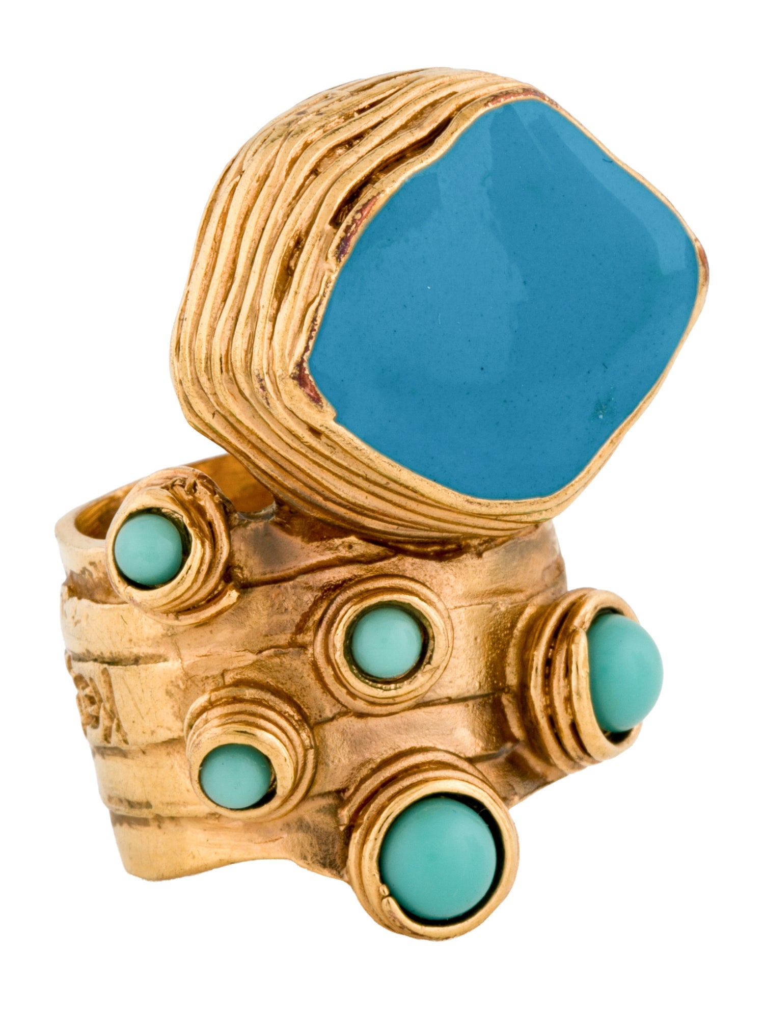 Yves Saint Laurent Resin & Enamel Arty Cocktail Ring