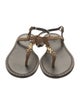 Yves Saint Laurent Suede Studded Accents T-Strap Sandals