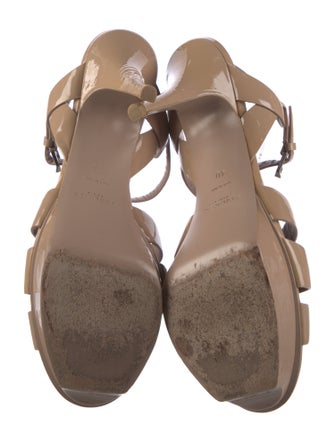 Saint Laurent Patent Leather T-Strap Sandals