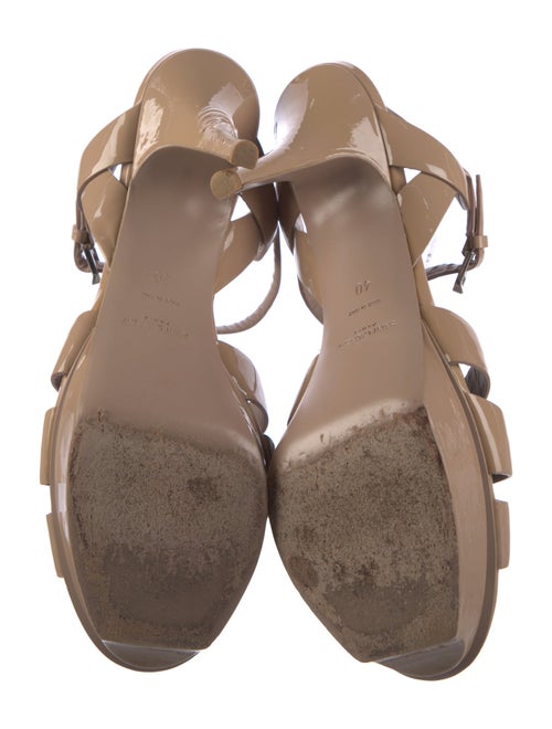 Saint Laurent Patent Leather T-Strap Sandals