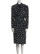 Yves Saint Laurent Polka Dot Print Midi Length Dress