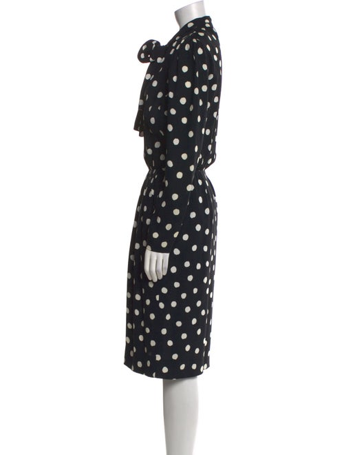 Yves Saint Laurent Polka Dot Print Midi Length Dress