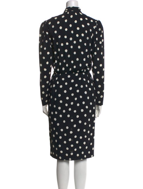 Yves Saint Laurent Polka Dot Print Midi Length Dress