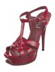 Yves Saint Laurent Patent Leather T-Strap Sandals