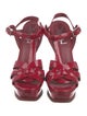 Yves Saint Laurent Patent Leather T-Strap Sandals
