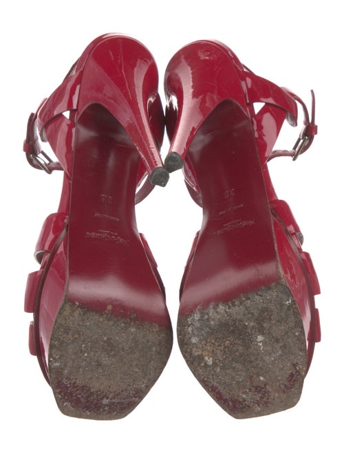 Yves Saint Laurent Patent Leather T-Strap Sandals