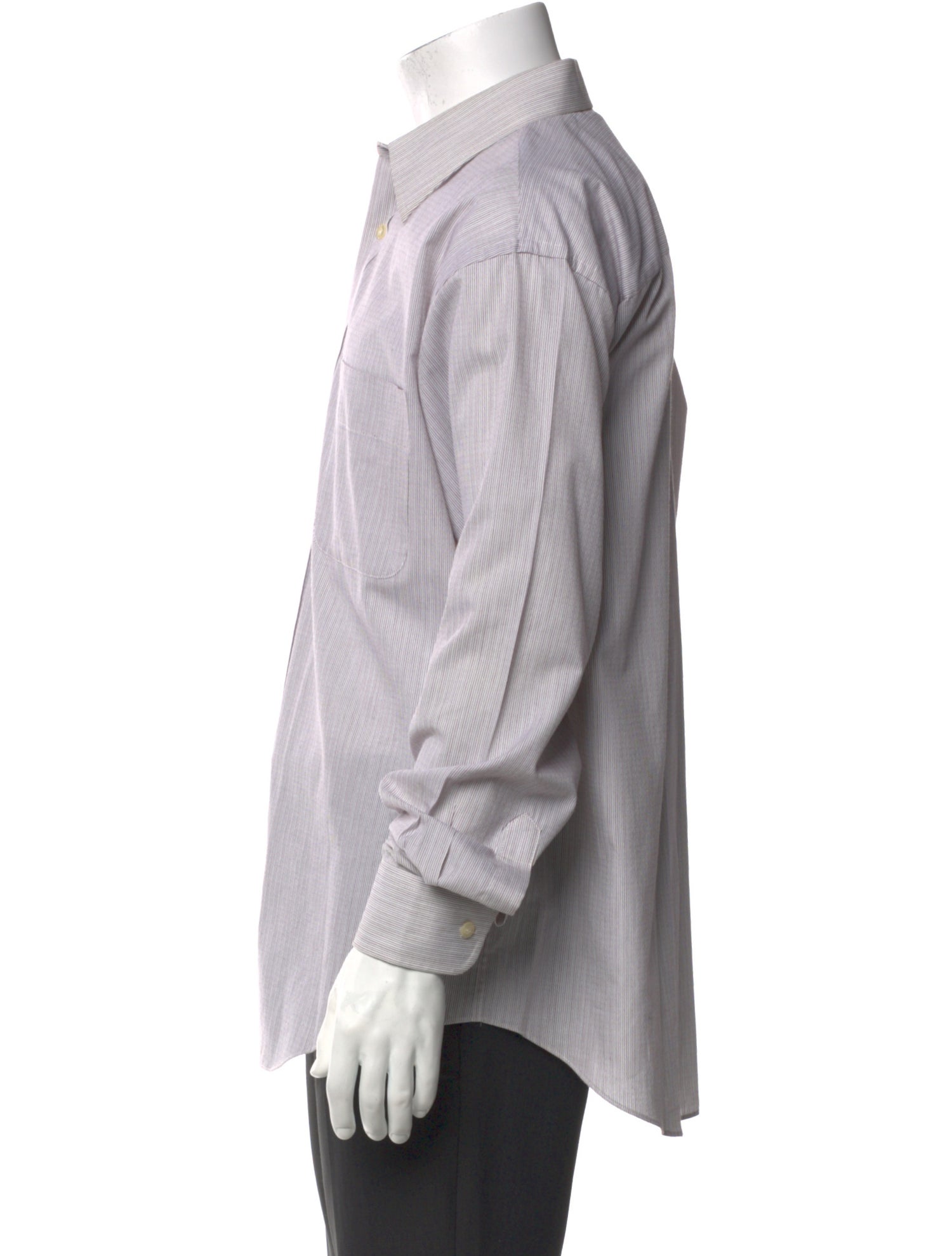 Yves Saint Laurent Striped Long Sleeve Dress Shirt