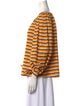 Yves Saint Laurent Striped Scoop Neck Blouse