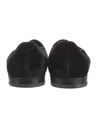 Yves Saint Laurent Rive Gauche Velvet Embroidered Accent Slippers