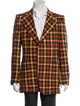 Yves Saint Laurent Plaid Print Blazer