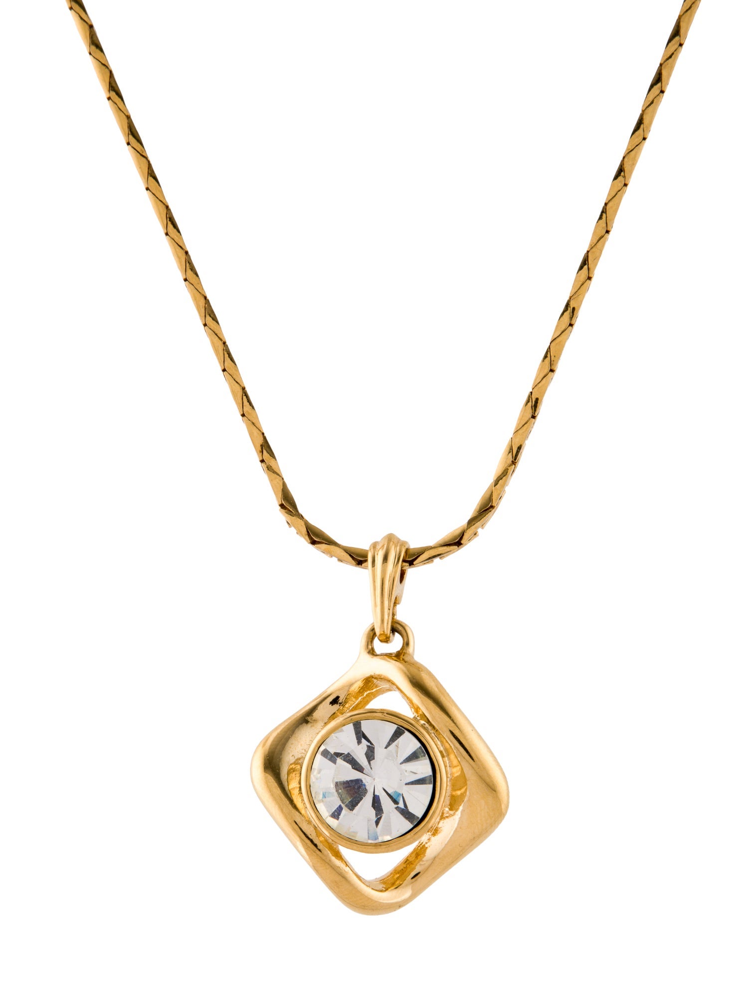 Yves Saint Laurent Crystal Vintage Pendant Necklace