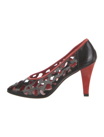 Yves Saint Laurent Leather Colorblock Pattern Pumps