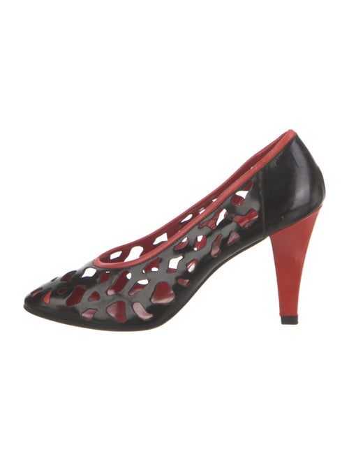Yves Saint Laurent Leather Colorblock Pattern Pumps