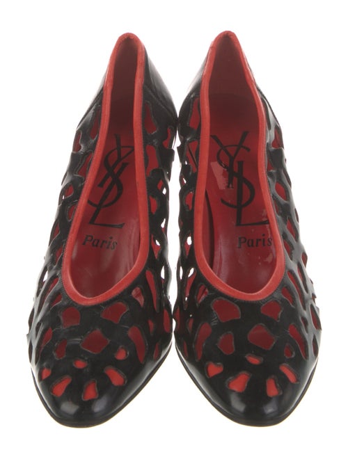 Yves Saint Laurent Leather Colorblock Pattern Pumps