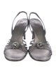Yves Saint Laurent Leather Crystal Embellishments Slingback Sandals