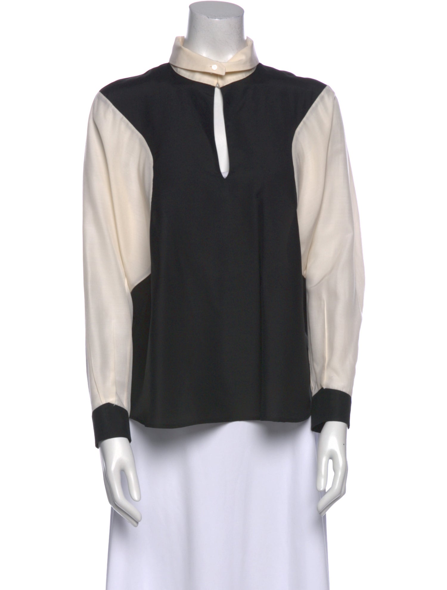 Yves Saint Laurent Silk Mock Neck Blouse