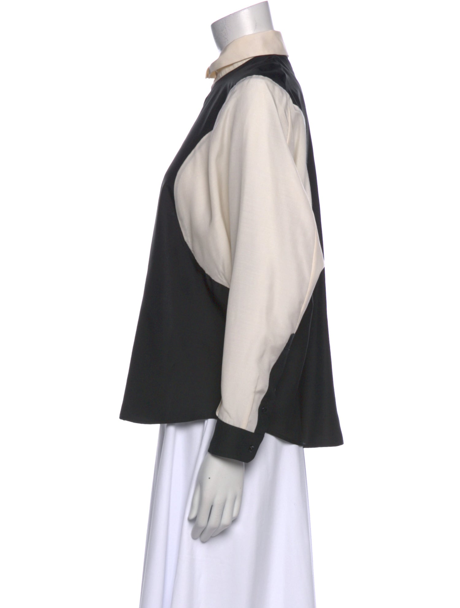 Yves Saint Laurent Silk Mock Neck Blouse