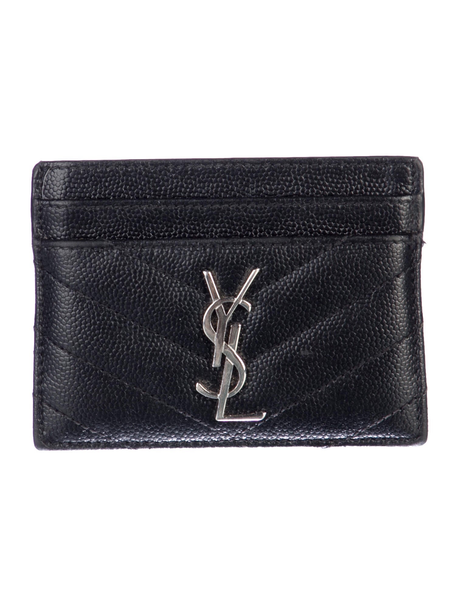 Yves Saint Laurent Chevron Leather Card Holder