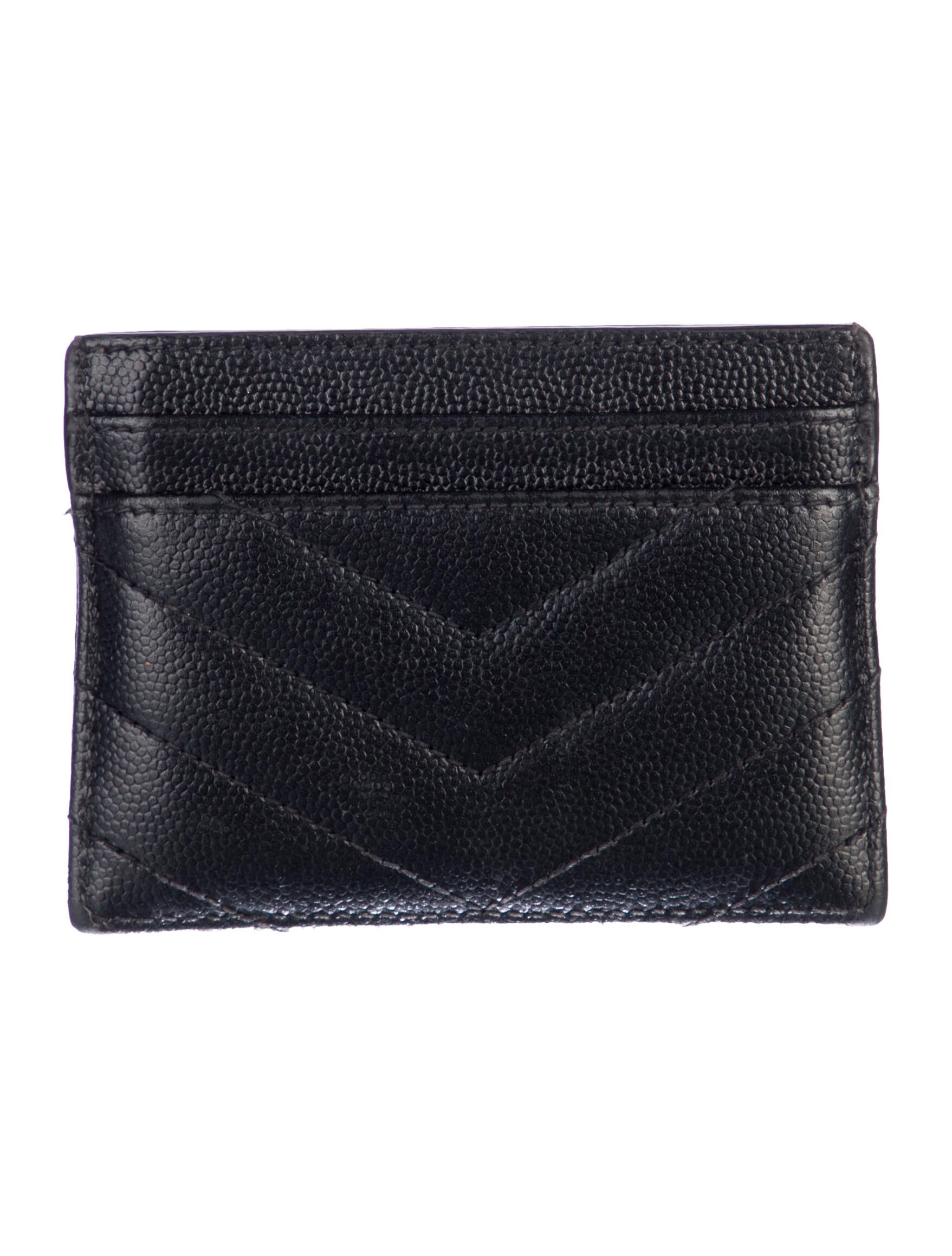 Yves Saint Laurent Chevron Leather Card Holder