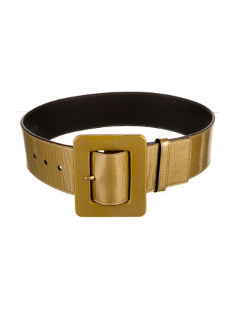 Yves Saint Laurent Wide Patent Leather Belt