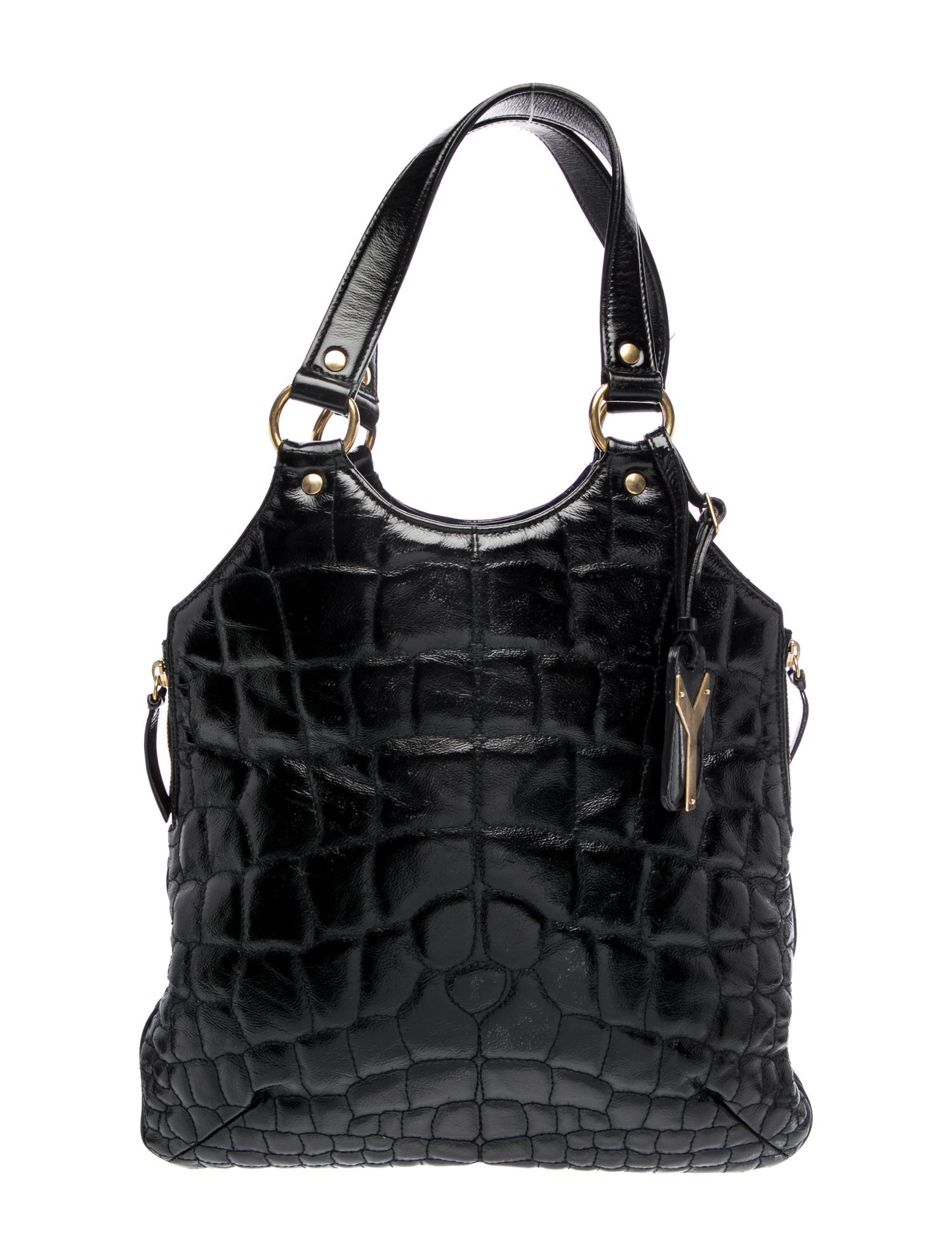 Yves Saint Laurent Rive Gauche Patent Leather Top Handle Bag Vintage