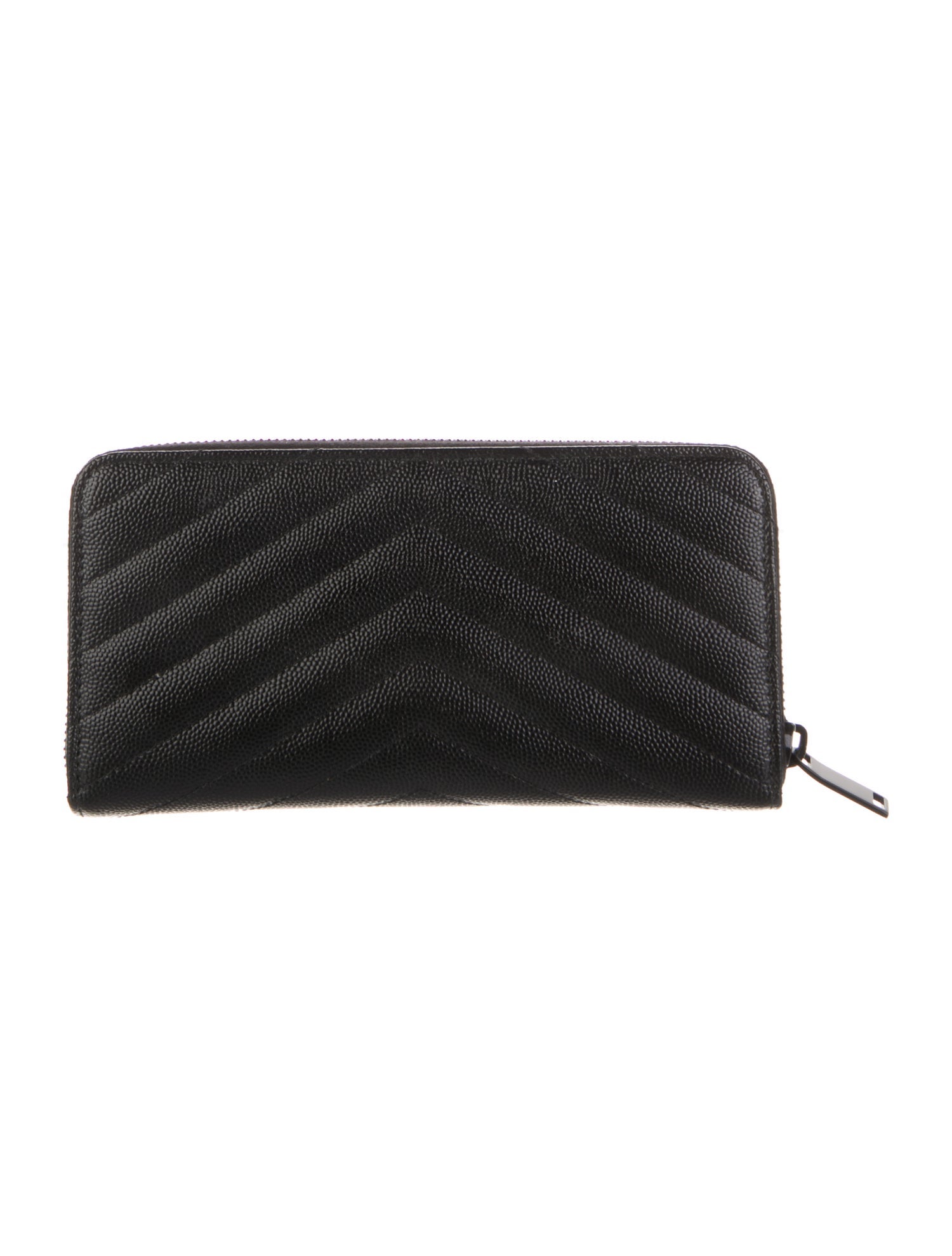 Yves Saint Laurent Monogram Matelasse Zip Around Quilted Pattern Continental Wallet