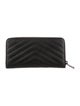 Yves Saint Laurent Monogram Matelasse Zip Around Quilted Pattern Continental Wallet
