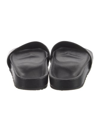 Yves Saint Laurent Leather Embroidered Accent Slides