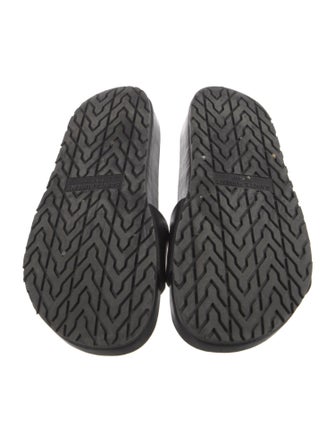 Yves Saint Laurent Leather Embroidered Accent Slides