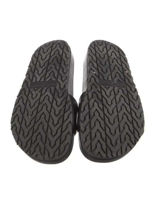 Yves Saint Laurent Leather Embroidered Accent Slides