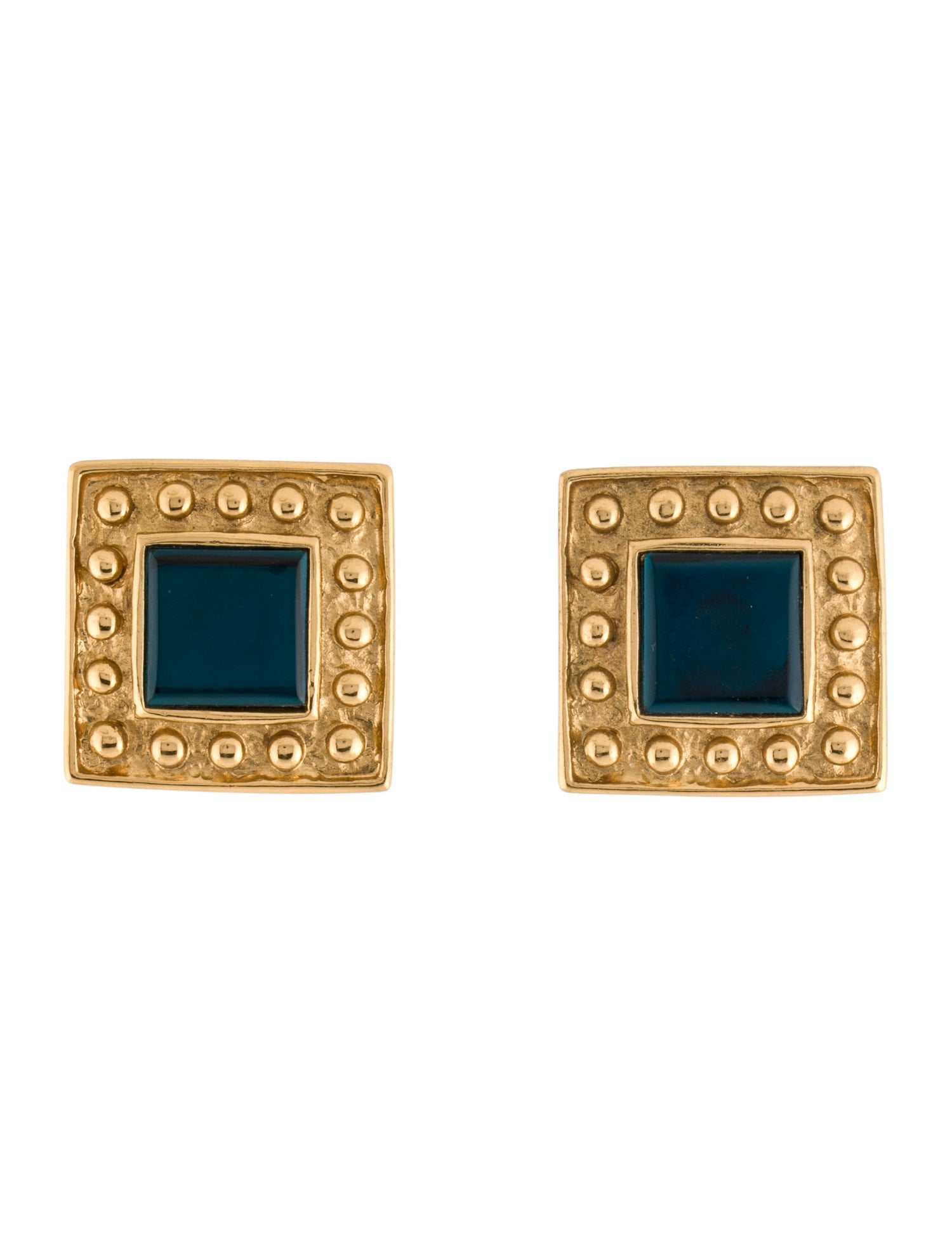Yves Saint Laurent Resin Textured Clip-On Earrings