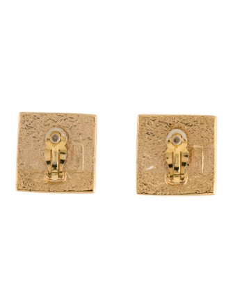 Yves Saint Laurent Resin Textured Clip-On Earrings