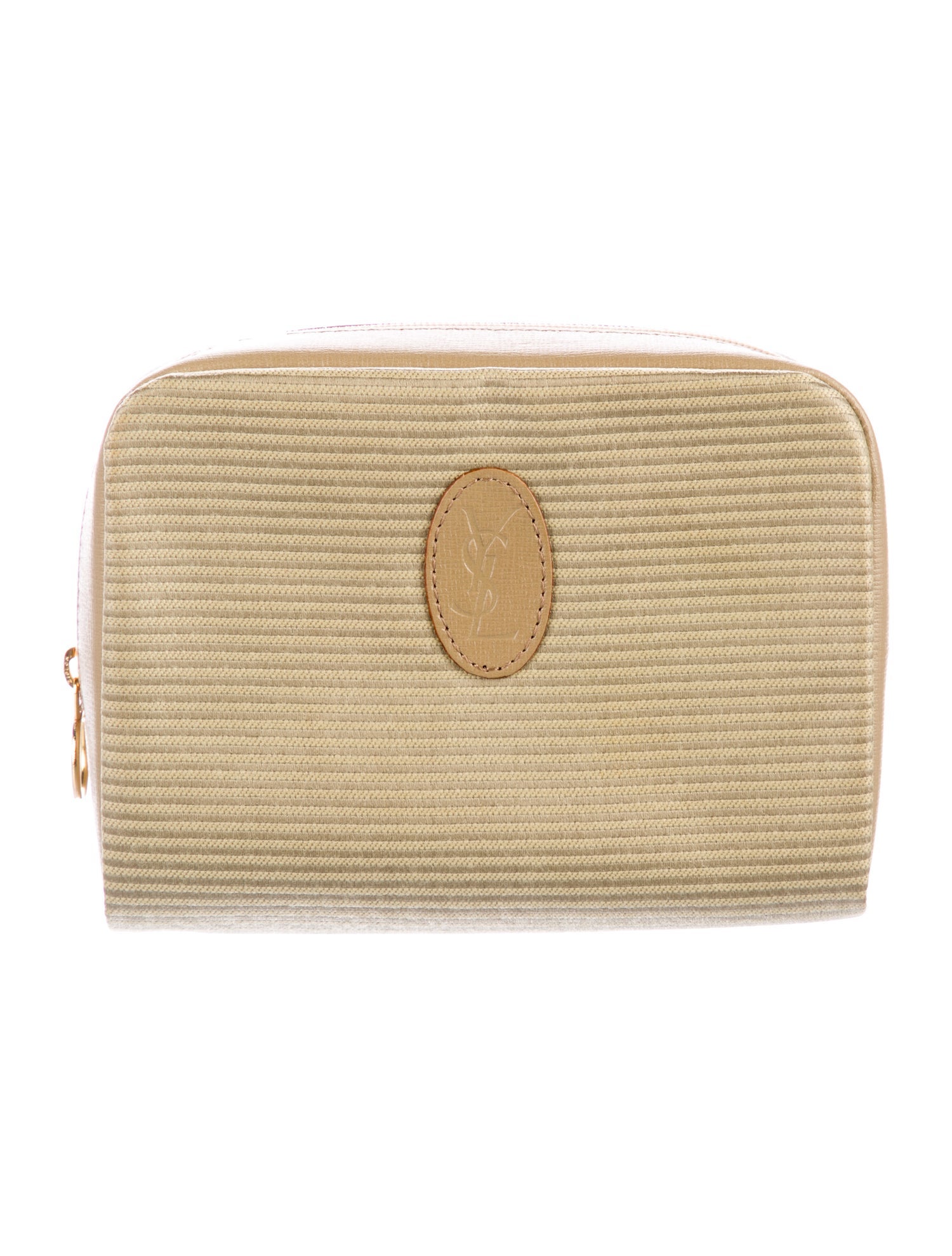 Yves Saint Laurent Leather-Trimmed Cosmetic Bag w/ Tags