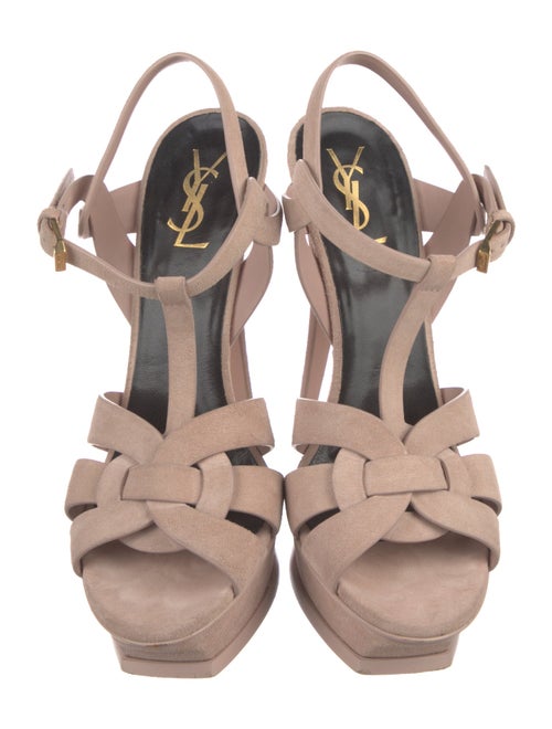 Yves Saint Laurent Suede T-Strap Sandals