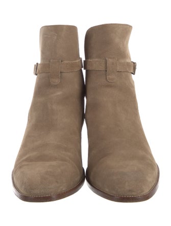 Saint Laurent Suede Moto Boots